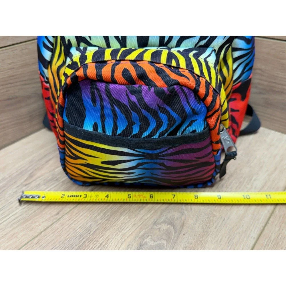 JanSport Rainbow Zebra Print Mini Backpack Made in USA - 90s Vintage